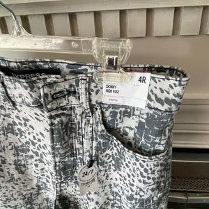 Express Skinny High Rise snake skin print jeans